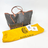 GOYARD ST LOUIS PM BLK COATED CANVAS TOTE + POUCH