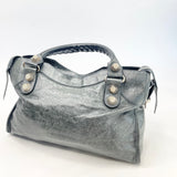 BALENCIAGA CITY GIANT 21 IN ANTHRACITE ( PEWTER/ DK GRN ) AGNEAU LEA