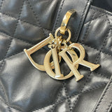 CHRISTIAN DIOR TOUJOURS BAG IN BLK MACROCANNAGE CALFSKIN LEA & LIGHT GHW + ZIP POUCH