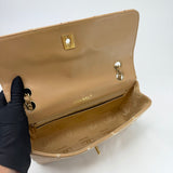 CHANEL WILD STITCH FLAP BAG IN BEIGE CALFSKIN LEA & BRUSHED GHW