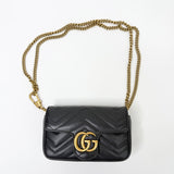 GUCCI MARMONT SUPER MINI IN BLK LEA & GHW