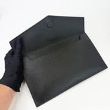 SAINT LAURENT UPTOWN POUCH IN BLK GRAIN DE POUDRE LEA