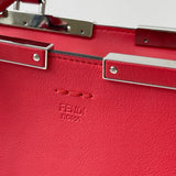 FENDI 2 JOURS CORAL RED LEA 2 WAY BAG