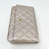 CHANEL CHAMPAGNE IRIDESCENT PERFORATED LEA CLASSIC WOC W GHW