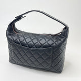 CHANEL HOBO LUNCH BOX TOTE IN BLK LMBSKN LEA & SHW