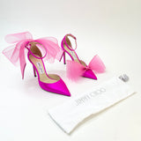 JIMMY CHOO AVERLY PINK SILK BOW PUMPS Sz 39