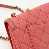 CHANEL FILIGREE IN PINK/ SALMON CAVIAR LEA & GHW - BLuxe Boutique