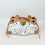 LIMITED EDITION LOUIS VUITTON X TAKASHI MURAKAMI URSULA GM WHT MULTICOLOR SHOULDER BAG 