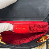 CHRISTIAN DIOR LADY DIOR BLK NYLON MINI BAG