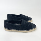 CHANEL BLK TWEED ESPADRILLES sz 39