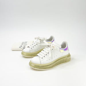 ALEXANDER MCQUEEN OVERSIZED WHITE & IRIDESCENT PINK SNEAKERS sz 36