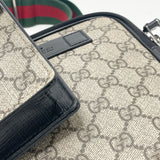 GUCCI GG SUPREME WEB DOUBLE BELT BAG/ CROSSBODY