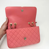 CHANEL FILIGREE IN PINK/ SALMON CAVIAR LEA & GHW - BLuxe Boutique