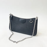 LOUIS VUITTON EASY POUCH ON STRAP CROSSBODY IN BLK EPI LEA W SHW