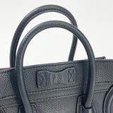 CELINE NANO LUGGAGE IN BLK PEBBLED LEA W SHW