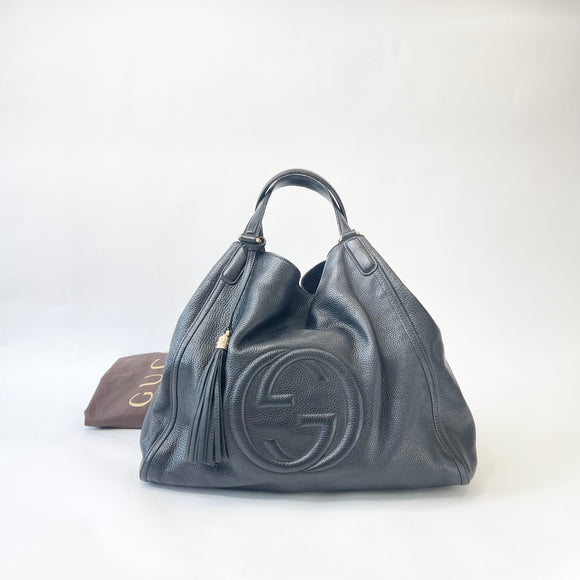 GUCCI SOHO BLK LEA LRG HOBO