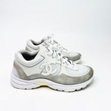 CHANEL WHT LOGO SNEAKERS sz 37