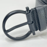 FERRAGAMO BLK LEA BELT UNISEX