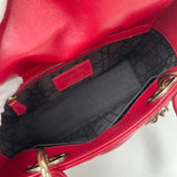 CHRISTIAN DIOR MY ABCDIOR LADY DIOR SMALL IN RED LMSKN LEA & LIGHT GHW W STRAP