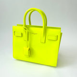 SAINT LAURENT SAC DE JOUR NANO IN NEON YELLOW SMOOTH LEA & ROSE GOLD HW