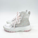 LOUIS VUITTON SQUAD PEARL PINK IRRIDESCENT MONO SNEAKERS sz. 38