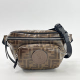 FENDI ZUCCA COATED CANVAS WAIST BAG