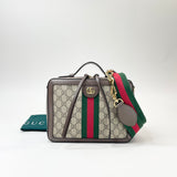 GUCCI OPHIDIA SUPREME CANVAS SQUARE TOP HANDLE & CROSSBODY