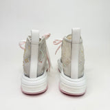 LOUIS VUITTON SQUAD PEARL PINK IRRIDESCENT MONO SNEAKERS sz 38