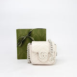 GUCCI MARMONT SQUARE IN WHT LEA MONOCHROME - BLuxe Boutique