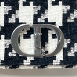 CHRISTIAN DIOR CARO SM BLK & WHT HOUNDSTOOTH BAG
