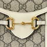 GUCCI HORSEBIT 1955 SUPREME CANVAS & WHT LEA MINI CROSSBODY BAG 