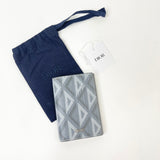 CHRISTIAN DIOR GREY DIAMOND PRINT BIFOLD CARD CASE/ HOLDER