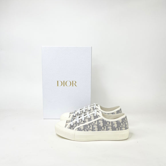 CHRISTIAN DIOR WALK’IN DIOR GREY OBLIQUE EMBROIDERED SNEAKERS sz 37.5