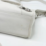 BALENCIAGA LE CITY IN WHT GOATSKIN LEA & SHW