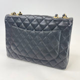 CHANEL VINTAGE SINGLE FLAP JUMBO IN BLK CAVIAR LEA & GHW