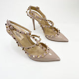 VALENTINO ROCKSTUD POUDRE PATENT LEA PUMPS sz 39