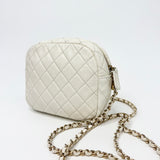CHANEL DAY CAMERA CASE CROSSBODY IN WHT CAVIAR LEA & LT GHW