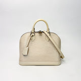 LOUIS VUITTON ALMA PM IN CREAM EPI LEATHER & SHW W STRAP - BLuxe Boutique