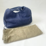 BOTTEGA VENETA BLUE NAPPA INTRECIATTO LEA CAMPANA HOBO BAG
