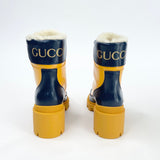 GUCCI MAGNUM YELLOW & NAVY RAIN BOOTS SZ 35