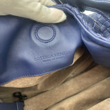 BOTTEGA VENETA BLUE NAPPA INTRECIATTO LEA CAMPANA HOBO BAG