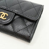 CHANEL CLASSIC FLAP CARD HOLDER/ WALLET IN BLK CAVIAR LEA W GHW - BLuxe Boutique