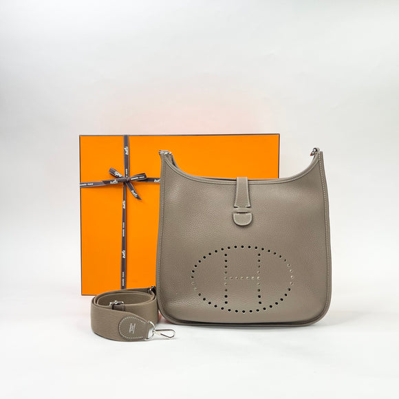 HERMES EVENLYN GM CROSSBODY IN ETOUPE CLEMENCE LEATHER