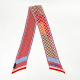 LOUIS VUITTON MULTI COLOR CHECKER PRINT SILK SCARF/ LRG TWILLY