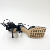 BOTTEGA VENETA BLK MESH LACE SANDALS sz 39