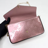 LOUIS VUITTON FELICIE POCHETTE CROSSBODY IN ROSE METALLIC MONO