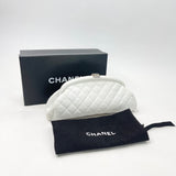 CHANEL TIMELESS CLUTCH IN WHITE CAVIAR LEA & SHW