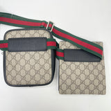 GUCCI GG SUPREME WEB DOUBLE BELT BAG/ CROSSBODY