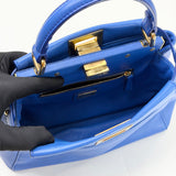 FENDI MINI BLUE LEA PEEKABOO CROSSBODY BAG