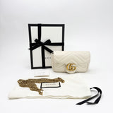 GUCCI MARMONT SUPER MINI IN WHT LEA & GHW